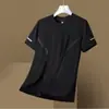 Camisa de Seda de Hielo de Manga Corta Lista para Usar del Fabricante para Hombre, Verano, Delgada, de Secado Rápido, Malla, Top Deportivo, Camiseta de Media Manga, Ropa de Verano