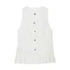 Roupas Femininas Transfronteiriças 2026 Moda Europeia e Americana Conjunto de Colete Plissado Estilo Saia Curta Slim-Fit + Calça para Mulheres L28637