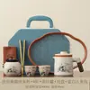 Conjunto de chá portátil para viagem em cerâmica Ru, filtro de porcelana Ru de alta qualidade, xícara para beber rapidamente, novo estilo chinês, acampamento ao ar livre e conjunto de chá para carro
