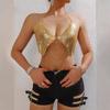 2025 Europeo y Americano Amazon Transfronterizo Verano Nuevo Metal Lentejuela Borla Sexy Camisola Ropa de Mujer L22382