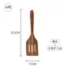 Espátula de Madera sin Pintar de Madera de Acacia para Uso Doméstico, Espátula de Cocina Resistente al Calor, Set de Cocina Especial para Sartén Antiadherente, Cuchara de Sopa de Madera con Mango Largo