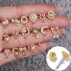 Brincos de moda novos com brincos de zircônia colorida, brincos de zircônia para garota de temperamento, unhas flash para o osso da orelha, atacado