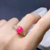 Novo Anel Colorido de Opala Rosa Pedra Principal 7*9mm Prata S925 Finamente Incrustado