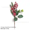 Galhos de pinha artificial de Natal transfronteiriços, flocos de neve, agulhas de pinheiro, bagas, galhos de frutas vermelhas, galhos de decoração de feriado, buquê de agulhas de pinheiro de Natal