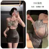Noite Longa Lingerie Romântica Secretária Sexy Escritório OL Boate Conjunto Desejo Puro Colado ao Corpo Roupa de Batalha para Encontro Feminino 1512