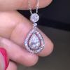 Collar Zhenrong de circonita de simulación para mujer, cadena de clavícula chapada en oro de 18k, colgante de pera en forma de gota de agua, oro rosa, joyería de circonita 3A