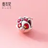 Prata 999 resina 3D prata Lina Belle desenho animado pingente pulseira berloque cordão feito à mão material acessórios T0677