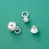 Pingente S999 Prata Pura Formato de Sino Antigo Retrô Corda de Miçangas DIY Acessórios para Pulseira de Corda Manual DIY Não Toca