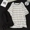 Pijama de Pareja para Mujer Verano Nuevo Estilo Conjunto de Manga Corta y Shorts Cuello Redondo Imitación de Algodón Estilo Japonés Coreano Casual Ropa de Casa para Hombre Celebridad de Internet