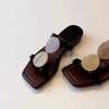 Sandalias Cuadradas Abiertas de Verano 2026 para Mujer, Chanclas Planas Retro de Moda y Versátiles