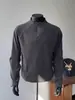 Camiseta Base de Terciopelo Color Puro Retro Casual Americana con Media Cremallera para Hombre Marca de Moda Holgada para Ciclismo Cuello Alto Manga Larga