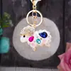 Llavero de Cochecito de Lana con Diamantes de Colores para Mujer Colgante de Bolso Lindo Llavero de Metal Regalo Creativo Venta al por Mayor