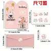 Set de Tarjetas de Cumpleaños Plegables Estilo Ins Minimalista Transfronterizo con Sobre, Felicitaciones de Cumpleaños Escritas a Mano, Tarjeta de Regalo para Regalar