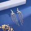 Novos brincos de franja longa com zircônia microincrustada femininos europeus e americanos transfronteiriços wish venda quente brincos de luxo leve atacado