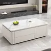 Conjunto de mesa de centro e rack de TV em pedra sinterizada Guangdong Foshan para apartamentos pequenos, sala de estar minimalista moderna para uso doméstico, mesa de centro retangular