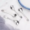 Cuchara de Café de Titanio Puro Cuchara Doméstica para Remover Cuchara Pequeña para Condimentos Cuchara de Postre Cuchara para Niños Cuchara Comedera Portátil de Titanio Completo