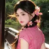 Nuevo Pasador de Pelo Clásico Estilo Chino Xiuhe Flor Rosa Simulada Tocado, Vestido de Brindis de Novia Vintage, Accesorio para el Cabello Qipao