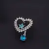 Moda Estilo Europeo y Americano Acero Inoxidable Anillo Umbilical Lazo Uña Umbilical Gatito Microincrustado Anillo de Ombligo Azul Uña de Ombligo