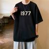 1977 Ropa de verano para hombre de manga corta, camisa de base pesada, camiseta de calle principal estadounidense, marca de moda, talla grande, talla grande, moda extragrande.