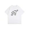 Seda de leite retrô estampa de gatinho assustado bolinhas manga curta unissex 2026 verão novo casual jovem T-shirt moderno