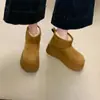 Botas de Nieve de Caña Alta con Suela Gruesa de Moda para Mujer 2026 Botines Cortos Gruesos con Forro de Terciopelo