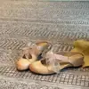 Versión de Piel de Oveja~Moño de Encaje Francés Estilo Ballet Mocasines sin Cordones Sandalias Mary Jane con Aumento de Altura Interior