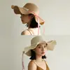 Sombrero de Paja con Lazo Grande y Perlas para Mujer, Sombrero de Sol de Playa de Verano, Sombrero de Sol para Vacaciones, Moderno