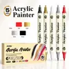 Marcador acrílico de doble punta transfronterizo, colores apilables, negro, blanco, dorado, plateado, rojo, secado rápido, pluma de contorno de alto brillo específica para arte estudiantil