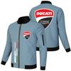 Chaqueta de hombre negra deportiva de talla grande moderna de comercio exterior con cremallera holgada estilo motociclista punk con logo de coche europea y americana