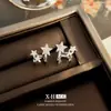 Pendientes de Estrella de Diamante Brillante de Aguja de Plata Moda Coreana Pendientes Dulces Pequeños Frescos Pendientes Pequeños Simples Versátiles para Mujer