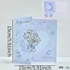 Tarjeta de felicitación de ramo giratorio 3D de alto valor estético, Tarjeta de bendición plegable con sobre, Regalo para mejores amigos y parejas