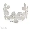 Pulsera floral retro elegante nueva europea y americana no se decolora oro de 18K apertura ajustable pulsera de acero de titanio joyería para mujeres