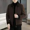 2026 Chaqueta Suelta Cómoda de Gama Alta Otoño Invierno Abrigo Grueso Cálido con Cuello Desmontable Abrigo Corto de Negocios
