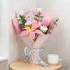 Ramo de Flores de Hilo Tejido a Mano, Flores Artificiales para el Día de la Madre, Cumpleaños, Temporada de Graduación, Ceremonia de Mayoría de Edad, Regalo Souvenir