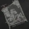 Estampa criativa borrada, camiseta de manga comprida com efeito de duas peças, estilo masculino primavera/outono, corte solto, streetwear, acabamento lavado e desgastado, top de gola redonda