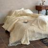 Encaje Francés Desnudo Dormir Tencel Edredón de Verano Juego de Cuatro Piezas Verano Estilo Princesa Lavable Edredón Acondicionado Edredón Fino y Fresco