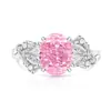 Anillo de Flor de Hielo de Piedra Preciosa Colorida Más Vendido en Transmisión en Vivo, Diamante de Alto Carbono Súper Brillante, Anillo con Forma de Huevo Chapado en Oro, Envío Directo de Una Pieza