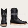 Botas de hombre de talla grande, informales, retro, con bordado de tubo medio, de color sólido y cabeza redonda, de comercio exterior, talla 38-48, transfronterizas, Amazon