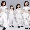 Figurino de Jazz para Meninas Estilo Grupo de Jazz Infantil Calça Riscada de Renda de Verão Roupa de Performance de Jazz Infantil