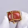 Venta caliente de comercio exterior, cristal natural, piedra original, bolsa de red, metal, bambú, collar, colgante tejido, cadena ajustable, colgante, joyería
