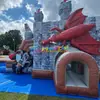 Castelo Inflável Infantil Temático de Cavaleiros e Dragões, Trampolim Inflável, Área de Lazer em Shopping Center, Pula-Pula Inflável de Barraca de Praça