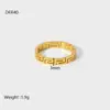 Anillo de Acero Inoxidable con Patrón de la Gran Muralla Minimalista Más Vendido Transfronterizo Ins Anillo Impermeable de Oro de 18K Joyería de Gama Alta de Nicho para Mujeres