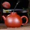 Arcilla Zisha de Yixing, mineral crudo Da Hong Pao, vaina de loto, taza de la justicia, colador de té de hoja de loto, accesorios para juego de té
