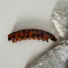 Presilha de banana grande com estampa de leopardo para rabos de cavalo altos com cabelo grosso, presilha vertical para a parte de trás da cabeça, presilha de cabelo antiderrapante com dentes para mulheres