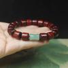 Grânulos de barril de sândalo vermelho pulseira de mão joias de sândalo vermelho pulseira de joias bambu verde círculo único texto brincar contas de Buda rosário joias atacado