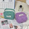 Bolsa de Maquiagem Acolchoada com Abertura Quadrada, Porta-Moedas Pequeno Portátil para Estudantes, Bolsa para Fones de Ouvido, Bolsa de Armazenamento com Zíper