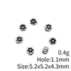 5.2 x 5.2 x 4.3mm 0.4g plata antigua accesorios para joyería DIY flor de aleación de zinc retro cuentas con agujero pequeño