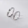 Anel par de anéis mobius banhado a prata 925 moda personalidade nicho design anel liso anel para homens e mulheres