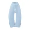 Calça de Moletom Scimitar com Camada de Ar de Início de Outono para Mulheres Outono e Inverno 2025 Solta e Versátil Aparência Emagrecedora Calça de Cintura Alta Reta de Perna Larga Calça Casual