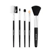 Diário de Maquiagem Vermelho Conjunto de 5 Pincéis de Maquiagem Portátil com Pincel para Blush Base Pincel para Lábios Pincel para Sobrancelhas Ferramentas de Beleza